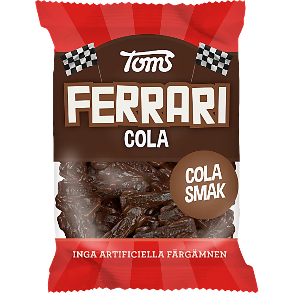 Chewy FERRARI Cola Cars Candy Bags Wholesale Box By Toms