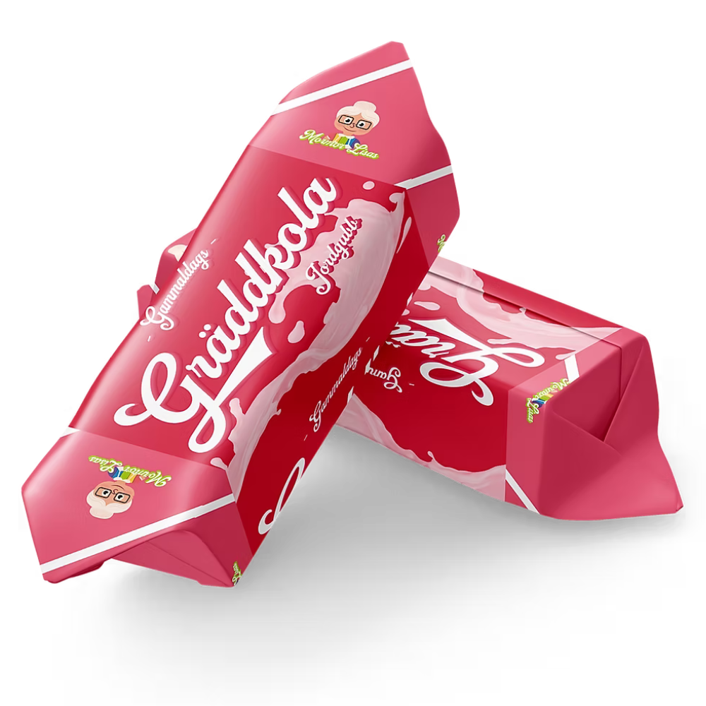 Classic Strawberry Cream Toffe Individually Wrapped Bulk Box By Mormor Lisas