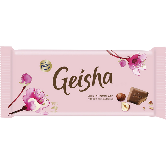 Geisha Original Milk Chocolate with Hazelnut Filling Bulk Wholesale Box Of Chocolate Bars by Fazer