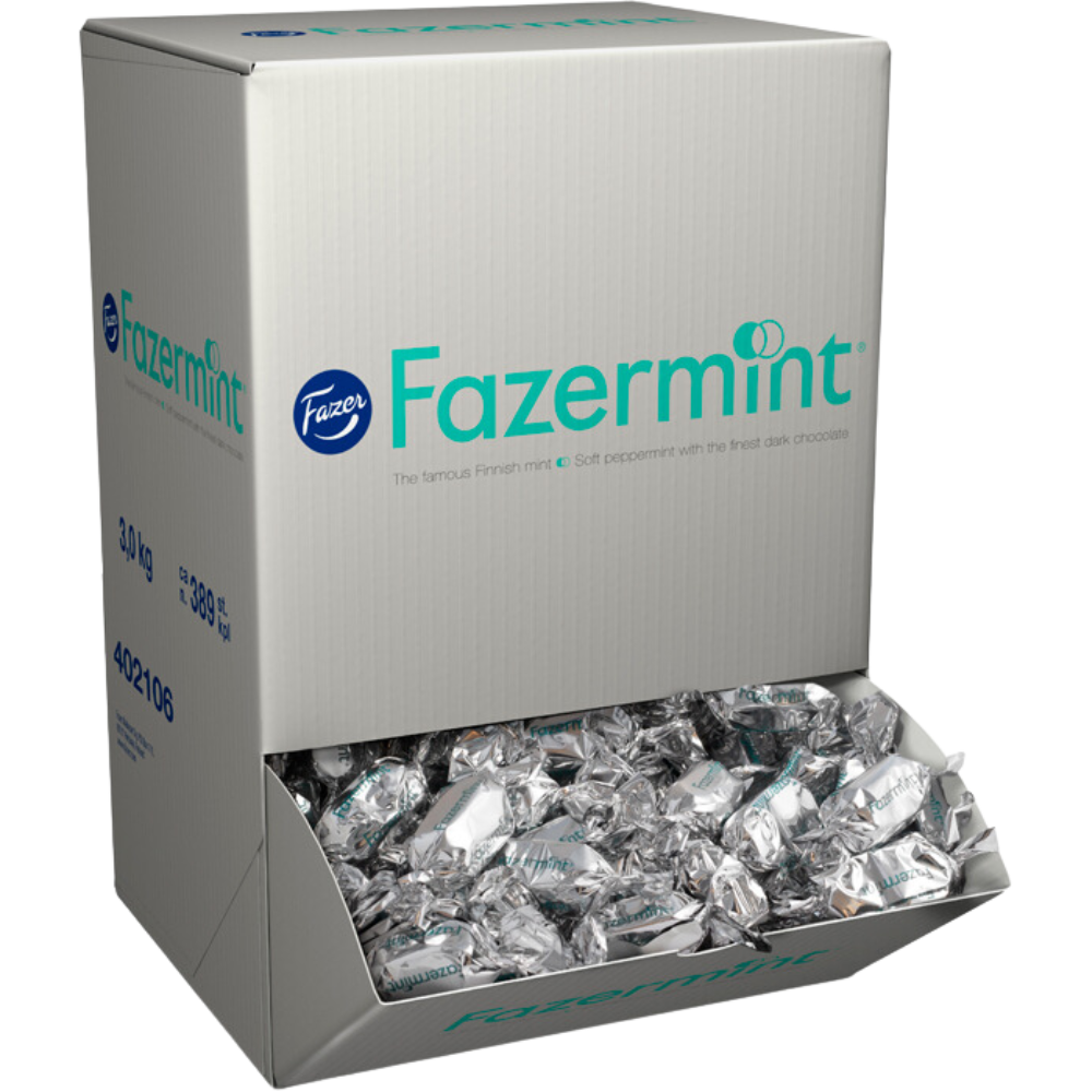 Karl Fazer Dark Chocolate Covered Mint Bites – A Finnish Classic Bulk Box Dispenser