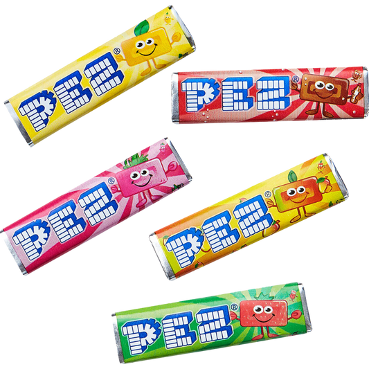 PEZ Crunchy Fruity and Cola Flavored Pastilles Wholesale Box of Individually Wrapped Pastilles by Malaco