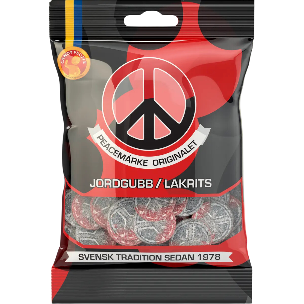 Peace Sign Strawberry/Licorice Bags by Candy People