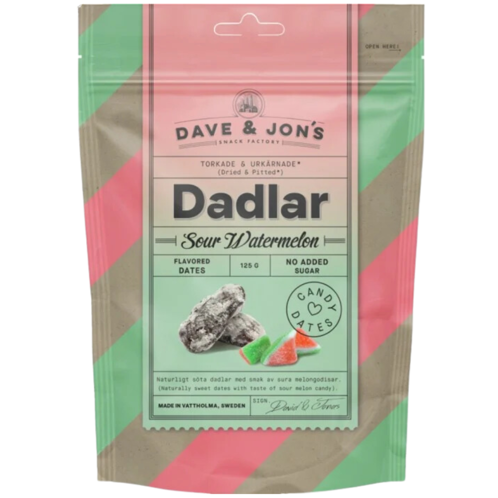 Pitted Sour Watermelon Dates Healthy Vegan Candy By Swedish Dave & Jon's