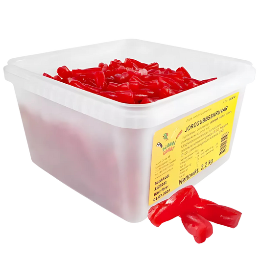 Small Strawberry Screws Pick And Mix Bulk Box By Scandi Candy