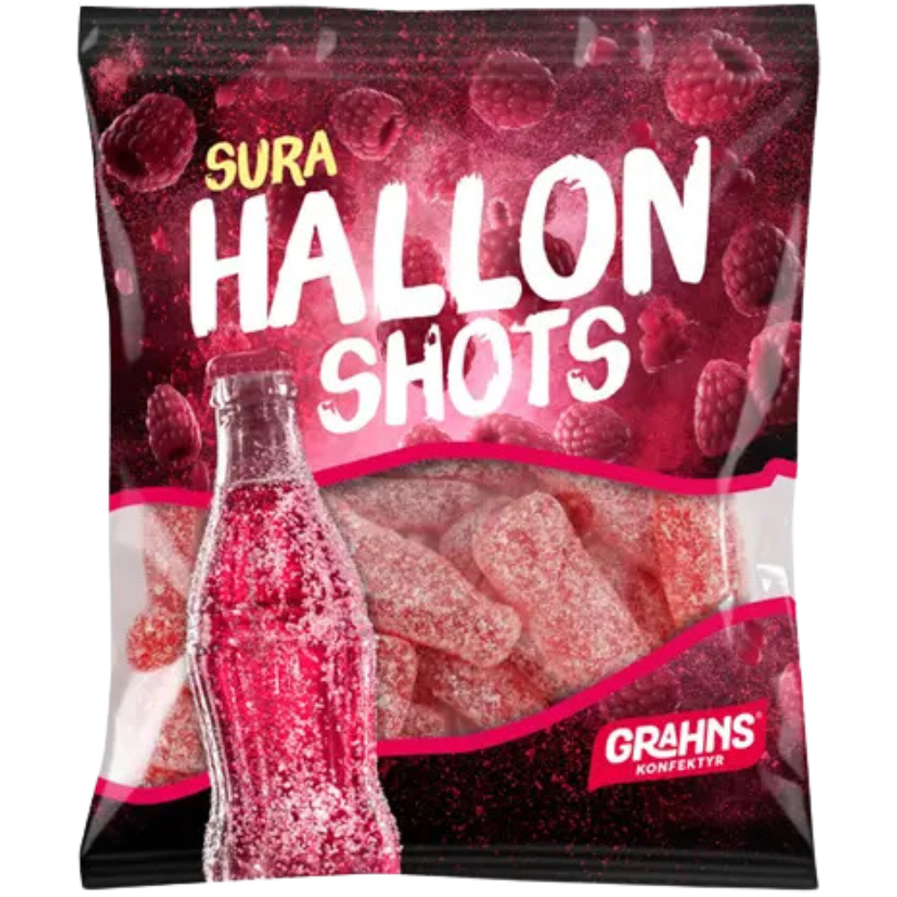 Sour Raspberry Shots Candy Bags Wholesale Box By Grahns