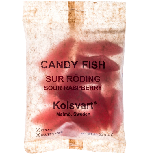 Vegan Sour Raspberry Chars Swedish Fish Bulk Box By Kolsvart