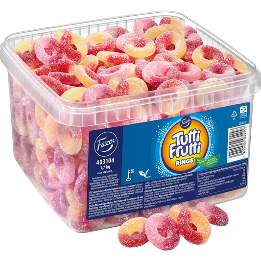 Vegan Tutti Frutti Rings Pick And Mix Candy Bulk Box By Fazer