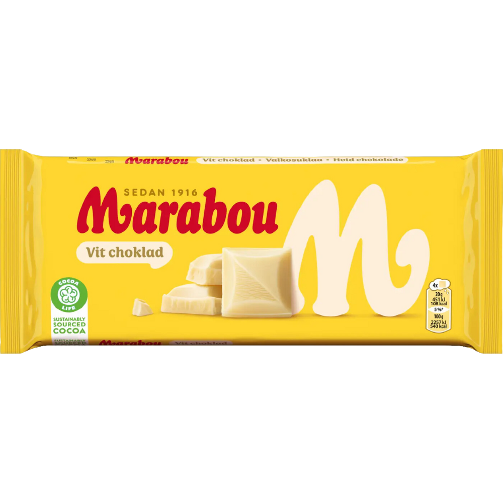 White Chocolate Bar Wholesale Box By Swedish Marabou